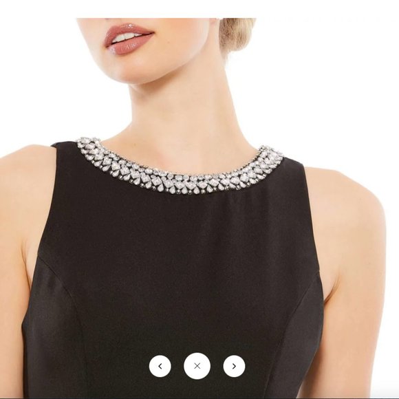 MAC DUGGAL 4903 EMBELLISHED NECK TRUMPET BLACK GOWN SZ 6 - Picture 5 of 10